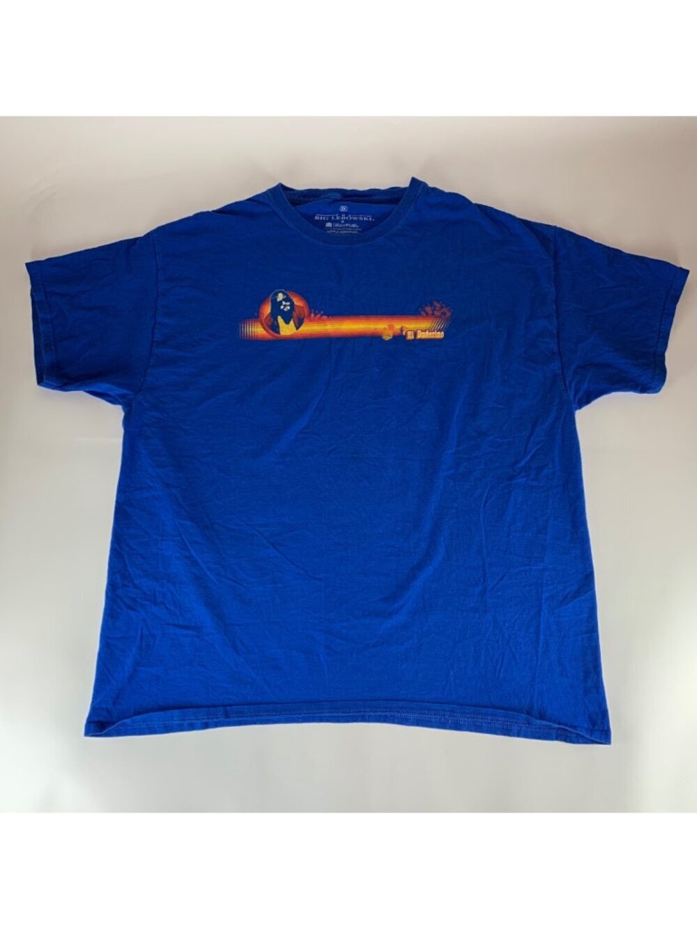 Big Leboswki El Duderino Blue Ripple Junction Short Sleeve Shirt Mens 2XL